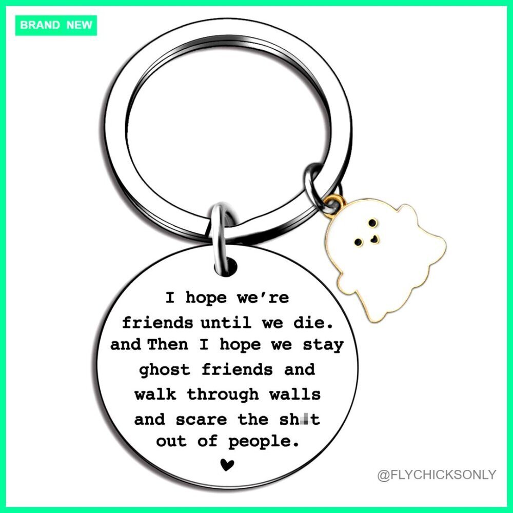 Funny Best Friend Keychain Stainless Steel Gift for Women Friendship